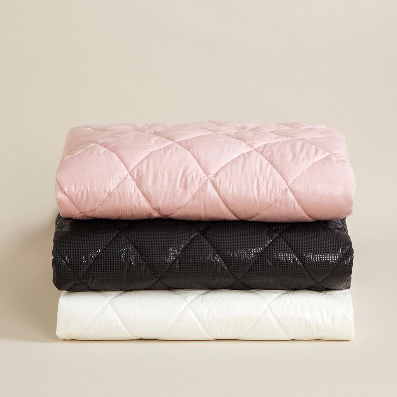 Quilted Fabric subtle sheen diamonds – ivory,  image number 7