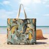Decor Fabric Half Panama Banana Leaves – copper/khaki,  thumbnail number 8