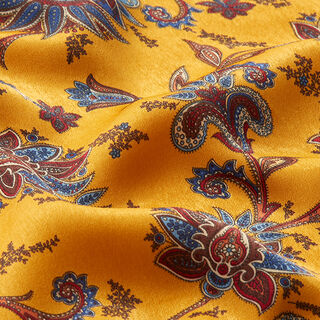 Paisley Flowers Satin – curry yellow, 