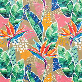Outdoor Fabric Canvas Bird of Paradise Flower – pink, 
