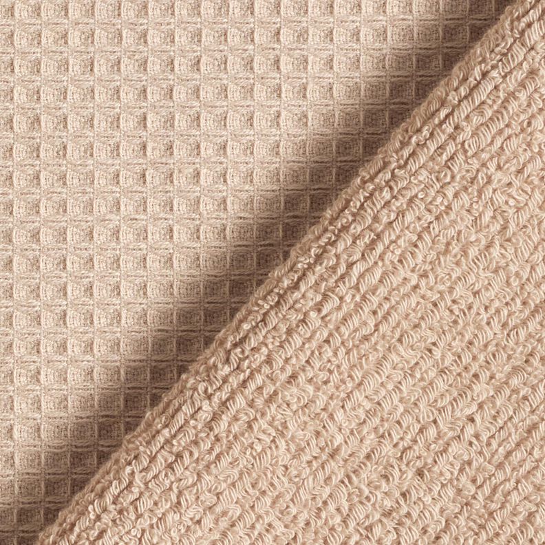 Towelling Fabric/Waffle Piqué Plain – light taupe, image number 5