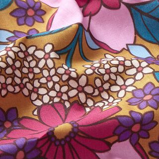 Cotton Cretonne Pop Art Flowers – cinnamon/pink, 