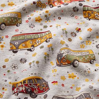 Alpine Fleece camper vans and flower power Mottled – silver grey, 