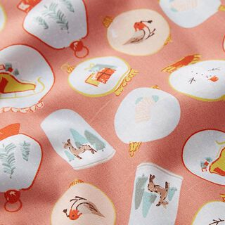 Cotton Cretonne Snowballs – peach orange, 