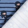 Cotton Jersey Stripe Ninjas  – blue grey,  thumbnail number 4