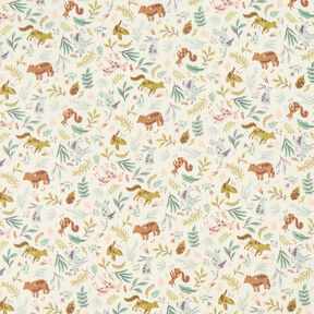 Double Gauze/Muslin forest animals floral – offwhite, 