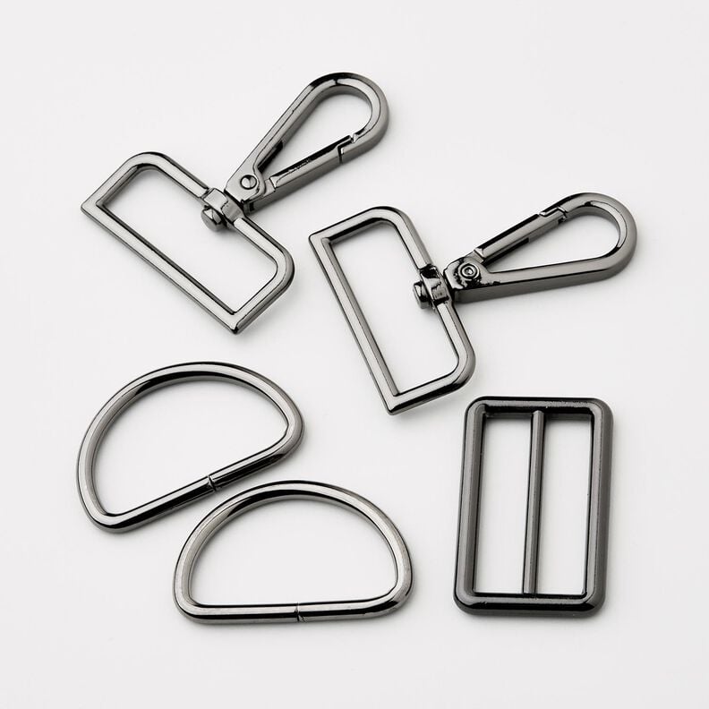 Bag Accessories Set [ 5-Pieces | 38 mm] &ndash; anthracite,  image number 1