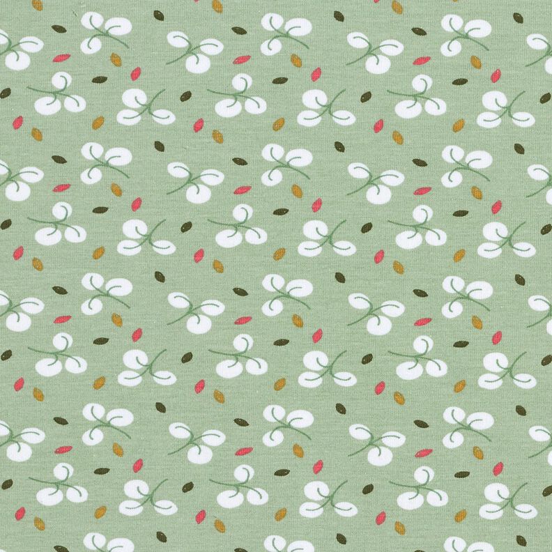 Cotton Jersey branches and dots – reed,  image number 1