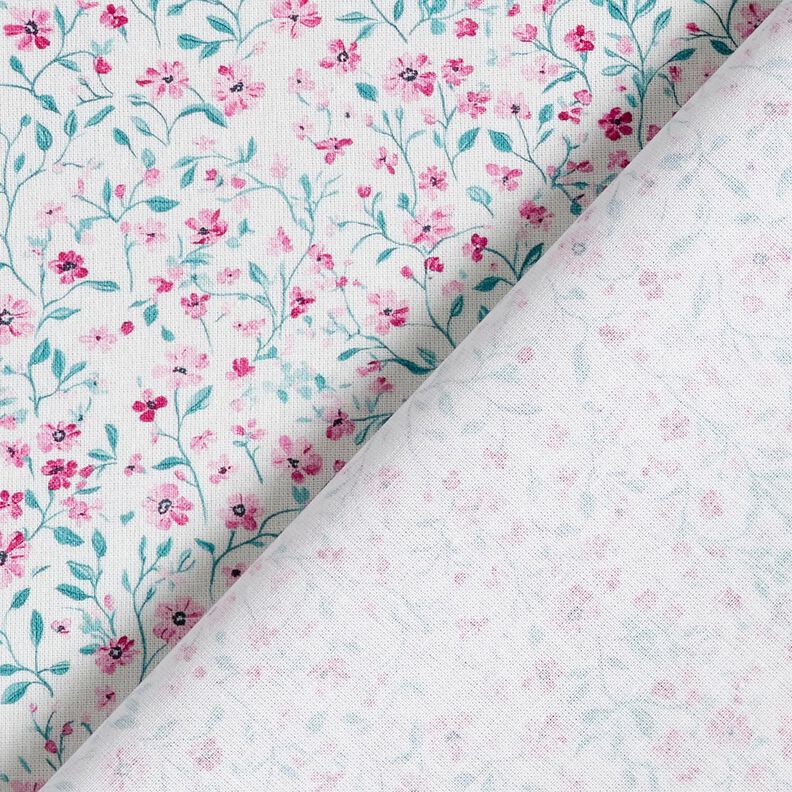 Cotton Poplin delicate flowers – peppermint/pastel violet, image number 4