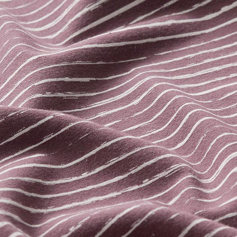 Cotton jersey scribble stripes – aubergine,  image number 2