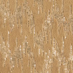 Knitted coat fabric sequin stripes – beige, 