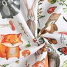 Decor Fabric Half Panama Painted Woodland Animals – white,  thumbnail number 3