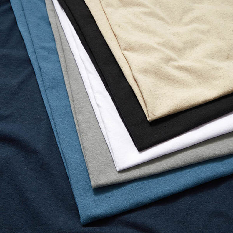 Plain cotton linen blend jersey – grey,  image number 4