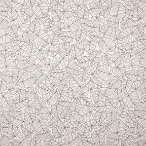 Decor Fabric Half Panama fine leaves – natural/black, 