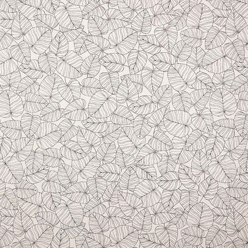 Decor Fabric Half Panama fine leaves – natural/black, image number 1