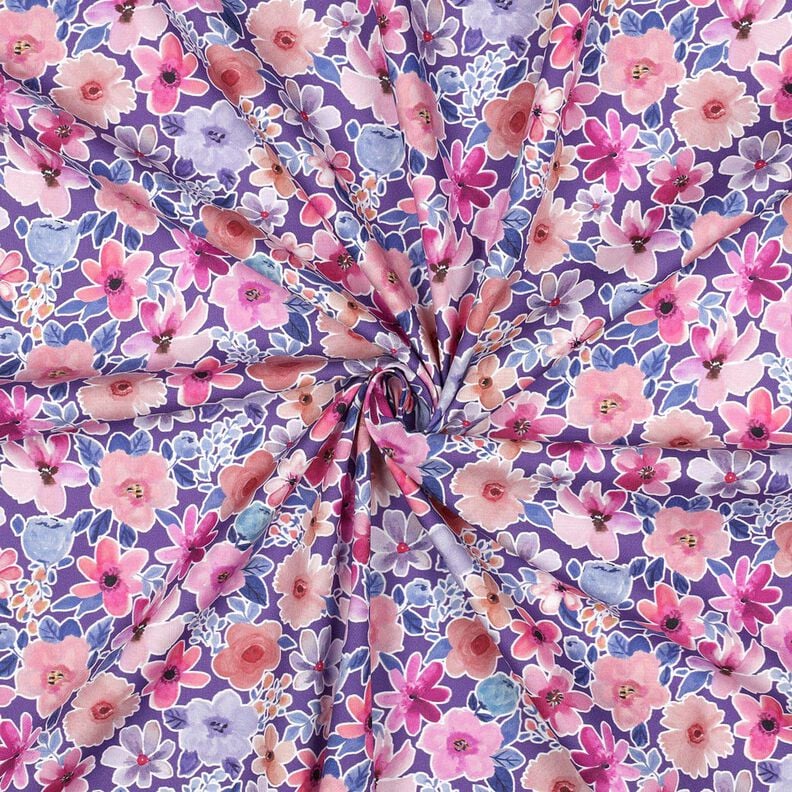 Cotton Poplin Flowers | Poppy Fabrics – red lilac,  image number 3