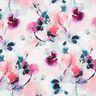 viscose fabric abstract watercolor flowers digital print – light pink/turquoise,  thumbnail number 1