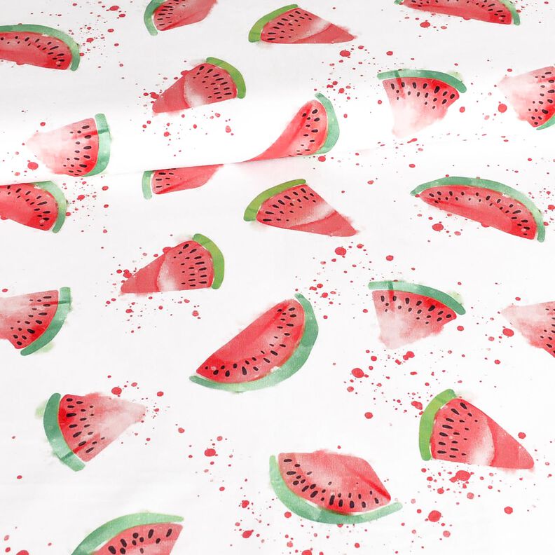 Cotton Jersey Watermelons | Glitzerpüppi – white,  image number 2
