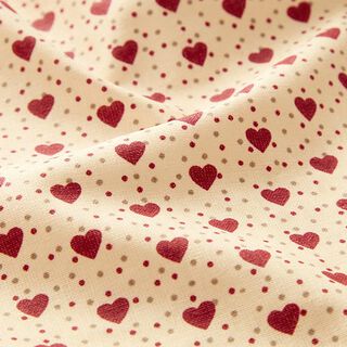 Coated Cotton Hearts – light beige/red, 