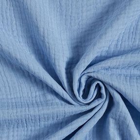GOTS Triple-Layer Cotton Muslin – steel blue, 