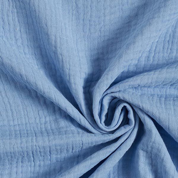 GOTS Triple-Layer Cotton Muslin – steel blue,  image number 1