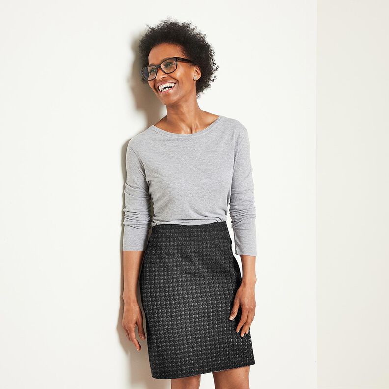 Cloqué Glitter houndstooth – black, image number 5