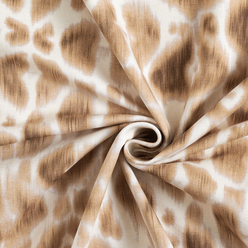 GOTS French terry batik leopard print | TCC x LOOKS by Wolfgang Joop – fawn/cream,  image number 5