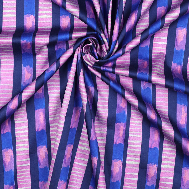 Striped cotton satin | Nerida Hansen – navy blue/pink,  image number 4