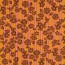 Cotton Cretonne Flowers on Stripes – curry yellow/purple,  thumbnail number 1