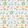 Cotton satin Safari animals – white/light blue,  thumbnail number 1