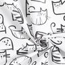 Cotton Cretonne cat sketches – black/ivory,  thumbnail number 3