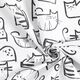 Cotton Cretonne cat sketches – black/ivory,  thumbnail number 3