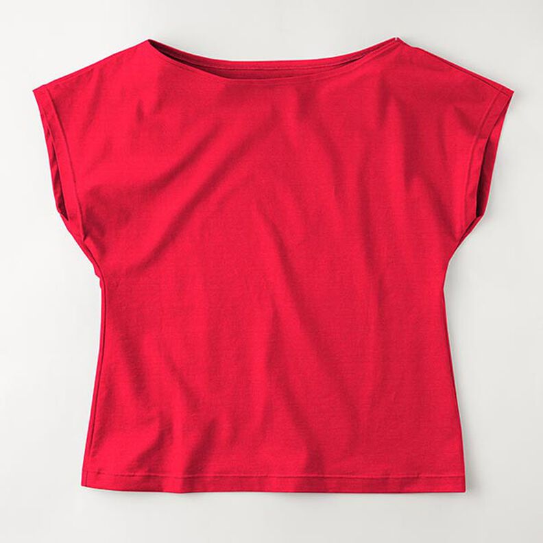 Medium Cotton Jersey Plain – red,  image number 8