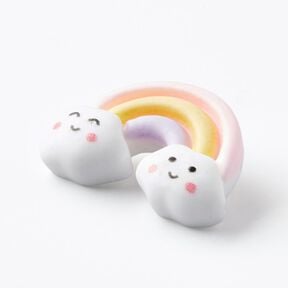 Rainbow shank button [Ø 26 mm] – light pink/white, 