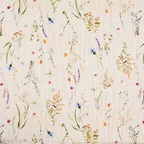 Double Gauze/Muslin Spring flowers – offwhite/peach orange, 