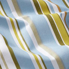 Cotton Cretonne Blurred Stripes – light blue/caramel | Remnant 100cm, 