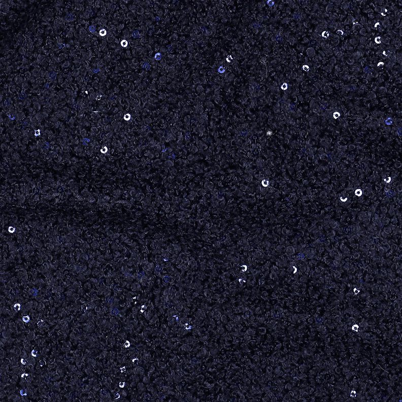 Knit Bouclé Sequins Plain | Poppy Fabrics – midnight blue, image number 3