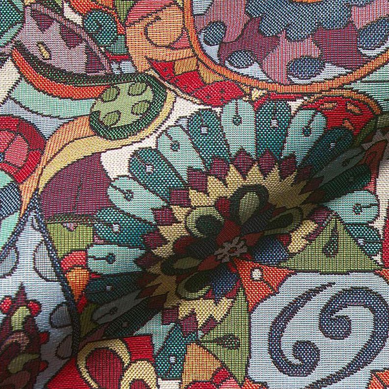 Floral Mandala Decor Tapestry Fabric – black,  image number 2