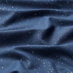 Cotton Poplin Foil Print Silver speckles – midnight blue/metallic silver, 