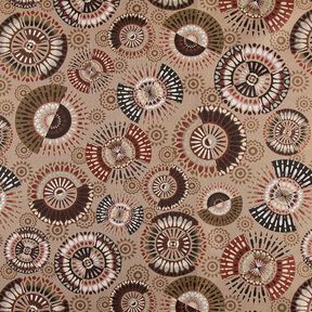 Decor Fabric Jacquard elegant mandala – dark taupe/burgundy, 