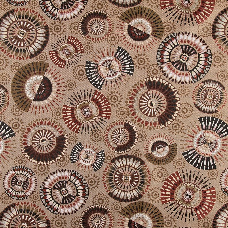 Decor Fabric Jacquard elegant mandala – dark taupe/burgundy,  image number 1