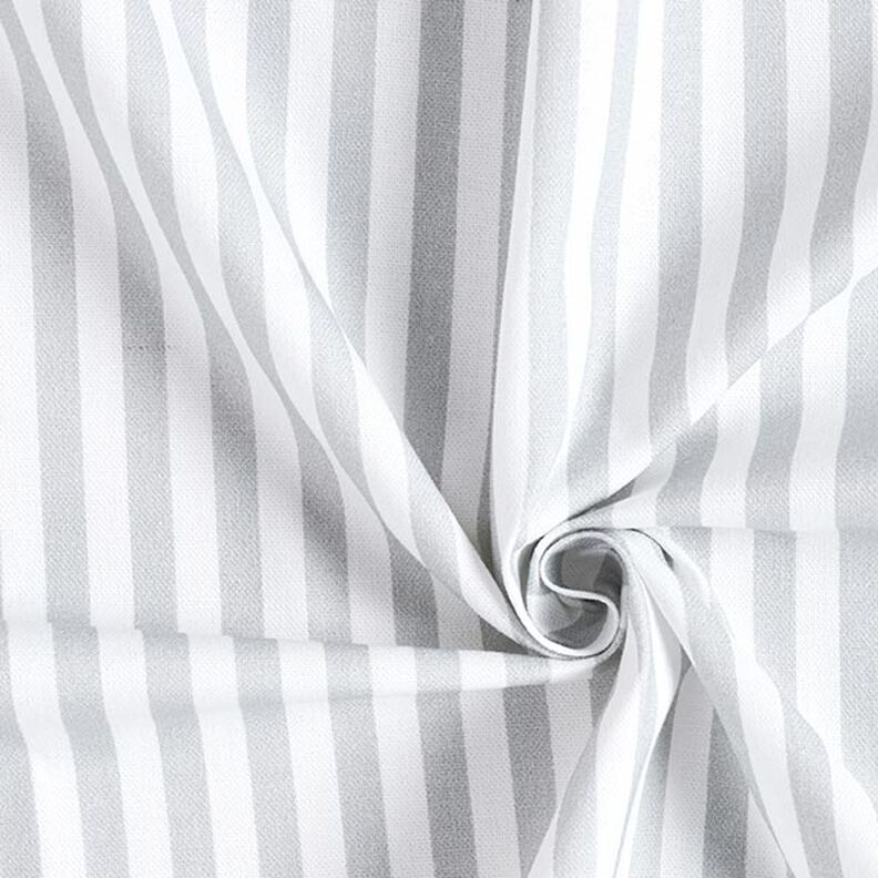 Decor Fabric Half Panama Vertical stripes – light grey/white,  image number 3