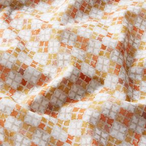 Cotton Poplin oriental tile pattern Digital Print – misty grey/copper, 
