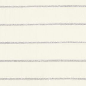 Jersey wide glitter stripes – white/metallic silver, 
