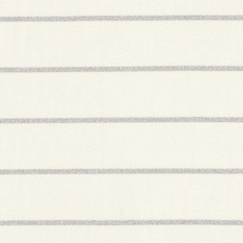 Jersey wide glitter stripes – white/metallic silver,  image number 1