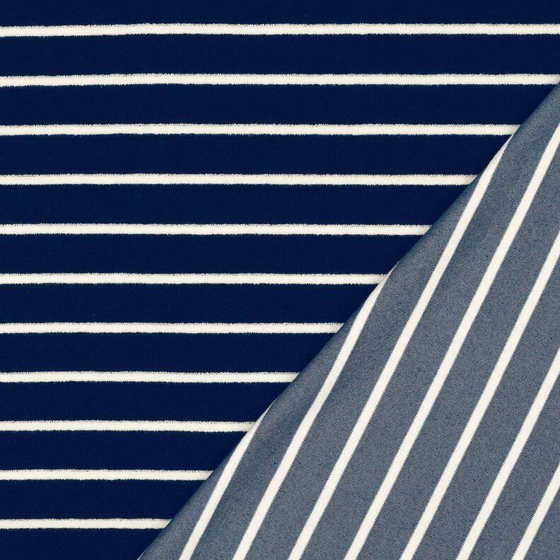 terry cloth jersey Stripes – midnight blue/ivory,  image number 4