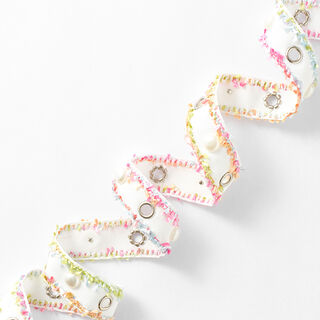 Webbing Eyelets and Beads [25 mm] – white/pink, 