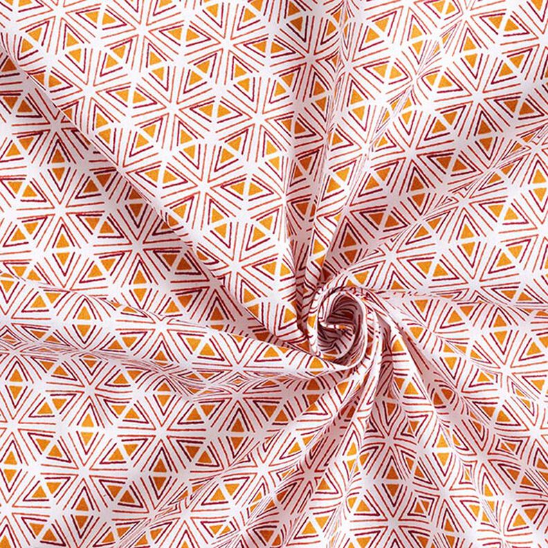 Cotton Cretonne geometric shapes – white/curry yellow,  image number 3
