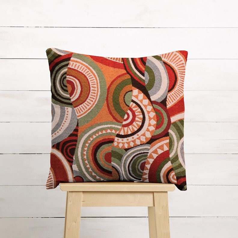 Decor Fabric Tapestry Fabric abstract semicircles – terracotta/green, image number 7