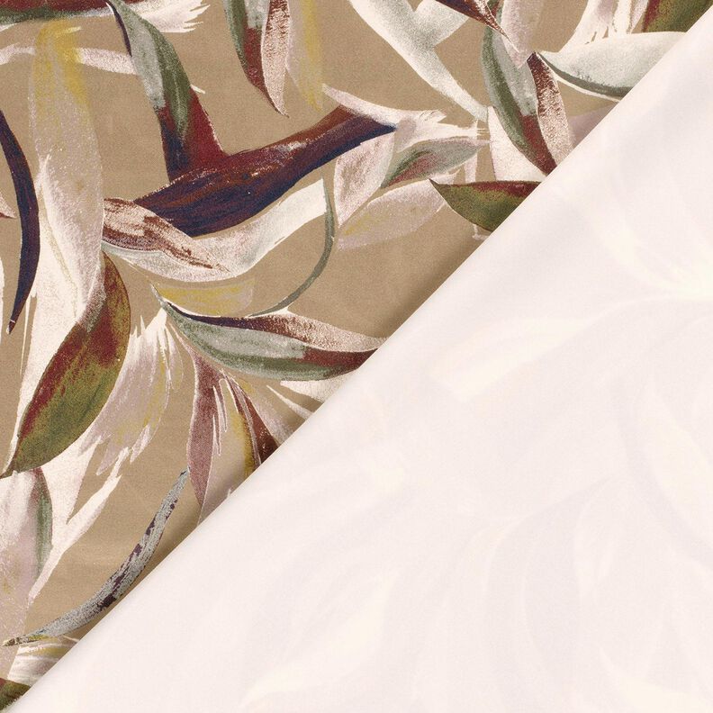 Stretch velour leaf weave – mocca/burgundy, image number 4